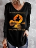 Modetalente Langarm 1 Schwarz Damen Langarmshirts für Arbeit V-Ausschnitt Baumwolle Lässig Täglich Buchstabe Langarmshirts