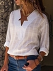 Modetalente Langarm 1 Weiß Schwarz Blau Hellblau Grau Pink Hellblau Damen Langarm-Blusen Lässig Gekerbt Polyester Unifarben Langarm-Blusen