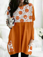 Modetalente Langarm 1 Wie die Abbildung zeigt Damen Langarmshirts Baumwollmischung Rundhals Lässig Täglich Print Langarmshirts