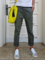 Unifarben Baumwollgemisch Taschen Freizeit Hosen