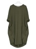 Unifarben Rundhals Fledermaus Ärmel Jersey Weit Kurze Kleider
