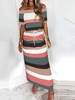 Urlaub Schmal Gestreift Maxikleider - Modetalente