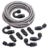 10AN AN10 Ethanol E85 Stainless Steel PTFE Fuel Line 20FT Fitting Hose