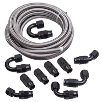 10AN AN10 Ethanol E85 Stainless Steel PTFE Fuel Line 20FT Fitting Hose