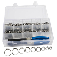 170x 1 Ohr Schellen Schlauchschellen 5, 8-21mm Sortiment + Schlauchklemmen Zange Schlauchschellen