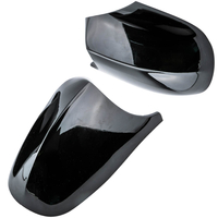 2 x Schwarz Spiegelkappen Außenspiegel kompatibel für BMW E81 E87 E88 E82 E90 E91 Pre-LCI