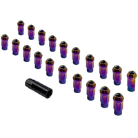 20x 48mm Radmuttern Kit Extended Open End Wheel Lug M12x1, 5mm Neo Chrome Stahl