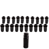 20x Open End Acorn Hex Wheel Racing Tuner Lug Nuts Set M12X1.5 Radmutter Schwarz