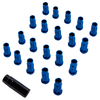 20x Open End Acorn Hex Wheel Racing Tuner Lug Nuts Set M12X1.5 Radmuttern Blau