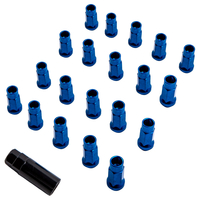 20x Open End Acorn Hex Wheel Racing Tuner Lug Nuts Set M12X1.5 Radmuttern Blau
