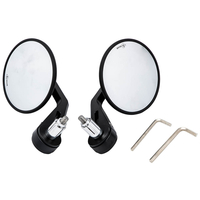 2x Motorrad 22mm Lenkerendenspiegel Rund Universal mit E9-geprüft 360° Spiegel