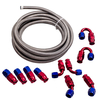 AN6 AN-6 45° Degree Swivel Fuel Oil Cooler Braided Hose Line Fitting Flow Kit
