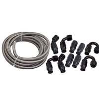 AN8 Stainless Steel Braided Teflon/PTFE Fuel Hose Line 20ft Fitting E85 nagelneu