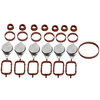 Ansaugbrücke Drallklappen Set kompatibel für BMW 6x 32mm Swirl Flaps mit Stützring Dichtung