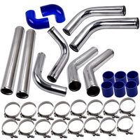 Universal 2, 5 zollAluminium 8PCS Turbo Ladeluftkühler Rohrleitungssätze + Klemme Chrom