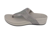 Vionic Zehentrenner in Übergrößen Grau Pacific Naples Pewter große Damenschuhe