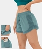 Halara - Breezeful™ Schnell trocknende 2-in-1-Flowy-Laufshorts mit hoher Taille,  Kordelzug und seitlichen Netztaschen 7, 6 cm - Mineral Blue - L