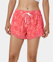 Halara - Breezeful™ Schnell trocknende 2-in-1-Shorts mit Kordelzug und Kontrast-Mesh 7, 6 cm-Farbdruck - Desert Rose tie dye - L