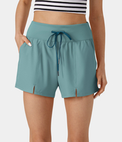 Halara - Breezeful™ Schnell trocknende Freizeitshorts mit hoher Taille,  Kordelzug und Seitentaschen 7, 6 cm - Mineral Blue - XS