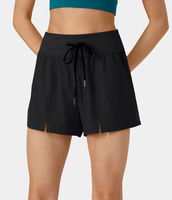 Halara - Breezeful™ Schnell trocknende Freizeitshorts mit hoher Taille,  Kordelzug und Seitentaschen 7, 6 cm - Schwarz - XL