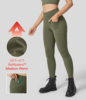 Halara - Cloudful™-Stoff 7/8-Yoga-Leggings aus Fleece mit hohem Bund und mehreren Taschen - Grass Grey Green - XL(7/8)