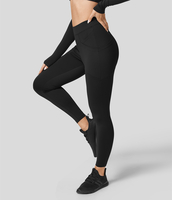 Halara - Cloudful™-Stoff 7/8-Yoga-Leggings aus Fleece mit hohem Bund und mehreren Taschen - Schwarz - XS(7/8)