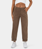 Halara - Cordhose mit mittelhohem Bund,  Reißverschluss und Seitentaschen - 2024Neu - Cocoa Brown - 44