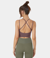 Halara - Crisscross rückenfreier Yoga-Sport-BH - Rose Taupe - XS