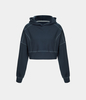 Halara - Cropped Casual Sweatshirt mit Kapuze,  Kontrastnähte und Waffelmuster - Deep Twilight Blue - M