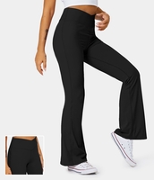 Halara - Crossover Flare Yoga-Leggings mit hohem Bund - Schwarz - XL(petite)