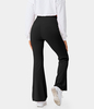 Halara - Crossover Pocket Split Saum Flare Leggings in voller Länge-Smile - Schwarz - XL(petite)