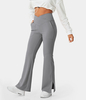 Halara - Crossover Pocket Split Saum Flare Leggings in voller Länge-Smile - Silent Storm - XL(tall)