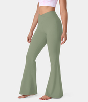 Halara - Crossover Super Flare Leggings mit hoher Taille und hintere Taschen - Asparagus - XL(tall)