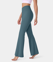 Halara - Crossover Super Flare Leggings mit hoher Taille und hintere Taschen - Misty Cyan Blue - XL(tall)