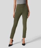 Halara - EcoCloudful™-Stoff 7/8 Stoffhose mit hohem Bund,  Bauchkontrolle und verstellbarem Saum - Forest Night - M(7/8)