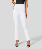 Halara - EcoCloudful™-Stoff 7/8 Stoffhose mit hohem Bund,  Bauchkontrolle und verstellbarem Saum - Weiß - XL(7/8)