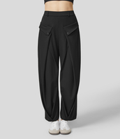 Halara - EcoCloudful™-Stoff Lässige Laternenhose mit hohem Bund und mehreren Taschen - Schwarz - L(regular)