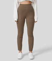 Halara - EcoCloudful™-Stoff Lässige,  schmale Hose mit hohem Bund,  mehreren Taschen und Reißverschluss - Sepia - XL(regular)