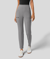 Halara - EcoCloudful™-Stoff Lässige,  schmale Hose mit hohem Bund,  mehreren Taschen und Reißverschluss - Silent Storm - S(regular)
