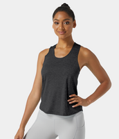 Halara - Einfaches Racerback-Trainings-Tanktop mit U-Ausschnitt - Bleigrau - L