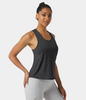 Halara - Einfaches Racerback-Workout-Tanktop mit U-Ausschnitt - Bleigrau - S
