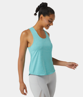 Halara - Einfaches Racerback-Workout-Tanktop mit U-Ausschnitt - Wasserblau - S