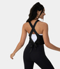 Halara - Einfarbiges,  gekreuztes Tanktop zum Binden hinten - Schwarz - L