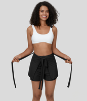 Halara - Einteilige,  lässige Flowy Shorts mit hoher Taille und Schnürung - Tap Shoe - XS