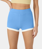 Halara - Everyday Bikershorts aus Rippstrick mit Farbblockdesign 5cm - Vista Blue - XL