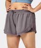 Halara - Plus-Size 2-in-1 Shorts mit Kordelzug und Kontrastmesh 10, 2 cm - Sparrow - 1X