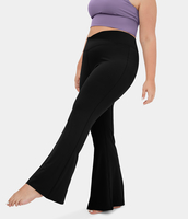 Halara - Plus Size Crossover-Leggings mit hoher Taille und hinterer Tasche - Schwarz - 1X