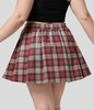 Halara - Plus-Size,  lässiger,  plissierter,  karierter 2-in-1-Minirock mit hohem Bund und Seitentaschen - Brick Red Plaid - 2X(regular)