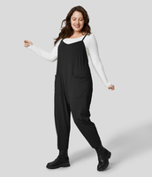 Halara - Plus-Size Rückenfreier,  knöchellanger,  konischer Overall-Jumpsuit mit mehreren Taschen - Tap Shoe - 1X(regular)