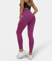 Halara - Po-Lifting Leggings mit hohem Bund,  Scrunch und nahtlosem Flow - Ume Purple - L(7/8)